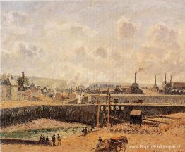 Dieppe, Dunquesne Basin, eb, zon, ochtend Dieppe, Dunquesne Basin, eb, zon, ochtend