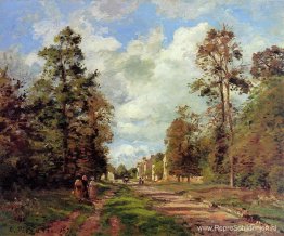 De weg naar Louveciennes aan de rand van het bos De weg naar Louveciennes aan de rand van het bos
