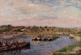 Inactieve schepen op het Loing-kanaal bij Saint Mammes Inactieve schepen op het Loing-kanaal bij Saint Mammes