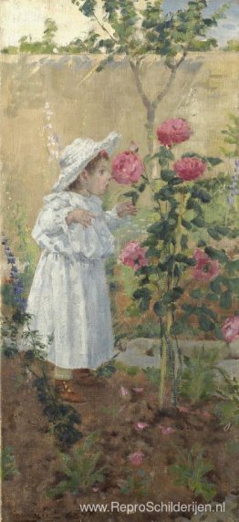 Klein meisje tussen de rozen Klein meisje tussen de rozen