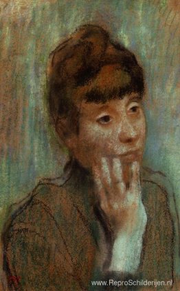 Portret van een vrouw die een groene blouse draagt Portret van een vrouw die een groene blouse draagt