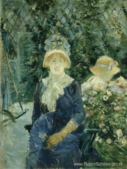 Vrouw in een tuin Vrouw in een tuin