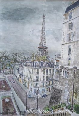 De Eiffeltoren en de afhandelingsstraat De Eiffeltoren en de afhandelingsstraat