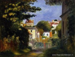 Huis en figuur tussen de bomen Huis en figuur tussen de bomen