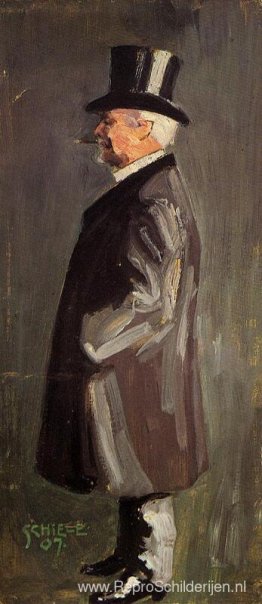 Portret van Leopold Czihaczek, in profiel naar links gericht Portret van Leopold Czihaczek, in profiel naar links gericht