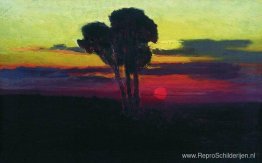 Zonsondergang met bomen Zonsondergang met bomen