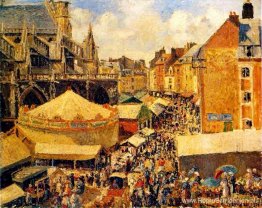 De beurs in Dieppe, zonnige ochtend De beurs in Dieppe, zonnige ochtend