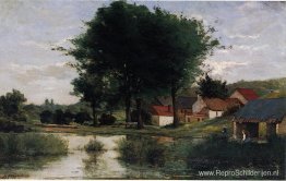 Herfstlandschap (boerderij en vijver) Herfstlandschap (boerderij en vijver)