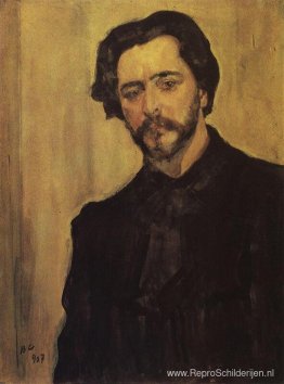 Portret van de schrijver Leonid Andreev Portret van de schrijver Leonid Andreev