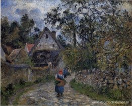 Het dorpspad - huisjes met rieten daken in Valhermeil Het dorpspad - huisjes met rieten daken in Valhermeil