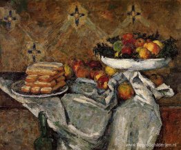 Compotier en plaat met koekjes Compotier en plaat met koekjes