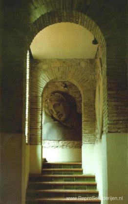 Aurora's hoofd, naar Michelangelo (detail van een figuur op het Aurora's hoofd, naar Michelangelo (detail van een figuur op het