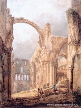 Interieur van Lindisfarne Priorij Interieur van Lindisfarne Priorij