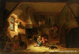 Interieur met kinderen Interieur met kinderen