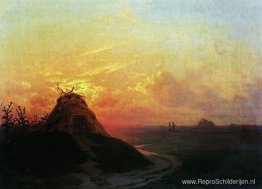 Veld. Zonsondergang Veld. Zonsondergang