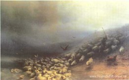 Een kudde schapen in de storm Een kudde schapen in de storm