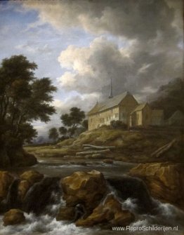 Landschap met een kerk bij een torrent Landschap met een kerk bij een torrent