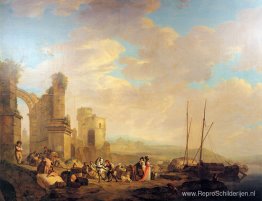 Landschap met kust en ruïne Landschap met kust en ruïne