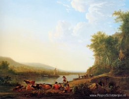 Bergachtig rivierlandschap Bergachtig rivierlandschap