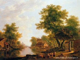 Landschap met rivier bij Dordrecht Landschap met rivier bij Dordrecht