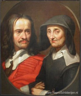 Portret van Jacques Stella en haar moeder, Claudine de Masso Portret van Jacques Stella en haar moeder, Claudine de Masso