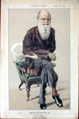 Karikatuur van Charles Darwin uit het tijdschrift Vanity Fair Karikatuur van Charles Darwin uit het tijdschrift Vanity Fair
