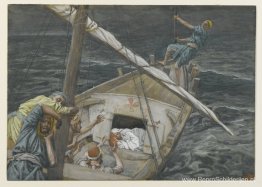 Jezus slaapt tijdens de storm Jezus slaapt tijdens de storm