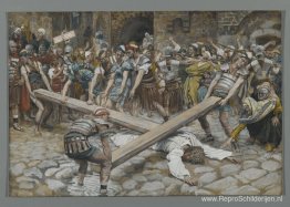 Simon de Cyrene gedwongen om samen met Jezus het kruis te dragen Simon de Cyrene gedwongen om samen met Jezus het kruis te dragen