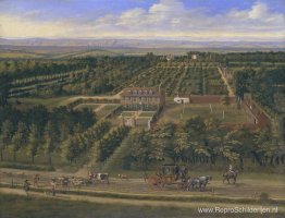 Gezicht op een huis en zijn landgoed in Belsize, Middlesex Gezicht op een huis en zijn landgoed in Belsize, Middlesex