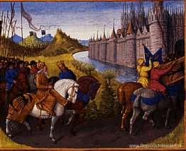Intocht van Lodewijk VII (ca.1120-80), koning van Frankrijk en C Intocht van Lodewijk VII (ca.1120-80), koning van Frankrijk en C