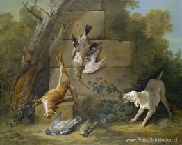 Hond bewaakt dood spel Hond bewaakt dood spel