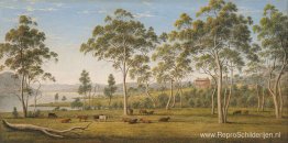 Het huis van meneer Robinson aan de Derwent, Van Diemen's Land Het huis van meneer Robinson aan de Derwent, Van Diemen's Land