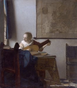 Vrouw met een luit Vrouw met een luit