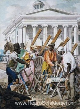 Zwarte zagers werken voor de Bank of Pennsylvania, Philadelphia Zwarte zagers werken voor de Bank of Pennsylvania, Philadelphia