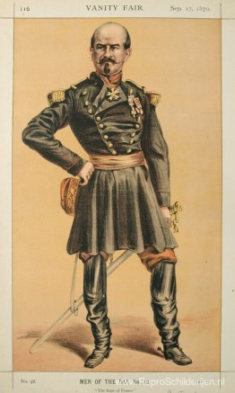 Mannen van de dag nr. 100 Karikatuur van generaal Louis Jules Tr Mannen van de dag nr. 100 Karikatuur van generaal Louis Jules Tr