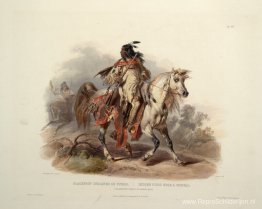 Een Blackfoot-indiaan te paard, bord 19 uit deel 1 van 'Reizen i Een Blackfoot-indiaan te paard, bord 19 uit deel 1 van 'Reizen i