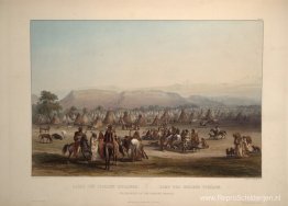 Kampement van de Piekann-indianen, bord 43 uit deel 2 van 'Reize Kampement van de Piekann-indianen, bord 43 uit deel 2 van 'Reize