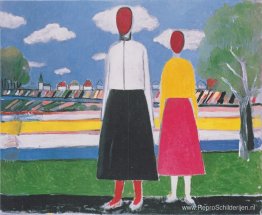 Twee figuren in een landschap Twee figuren in een landschap