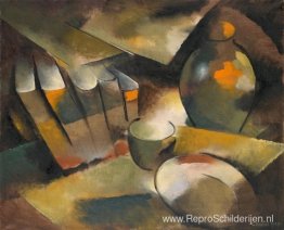 Stilleven met boeken en vaas Stilleven met boeken en vaas