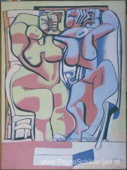 Deux femmes debout à la chaise Deux femmes debout à la chaise
