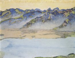 Opstijgende mist boven de Savooise Alpen Opstijgende mist boven de Savooise Alpen