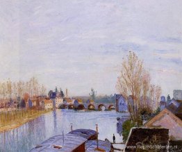 De Loing bij Moret, de wasboot De Loing bij Moret, de wasboot