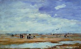 Deauville, het strand, eb Deauville, het strand, eb