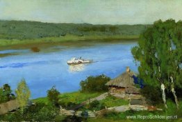 Landschap met een stoomboot Landschap met een stoomboot