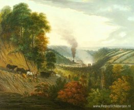 Ochtendmening van Coalbrookdale, Shropshire Ochtendmening van Coalbrookdale, Shropshire