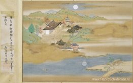 Landschap rond Ishiyama-dera en het Biwameer Landschap rond Ishiyama-dera en het Biwameer
