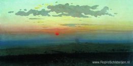 Zonsondergang in de steppen Zonsondergang in de steppen