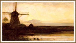 Molen in de avond Molen in de avond