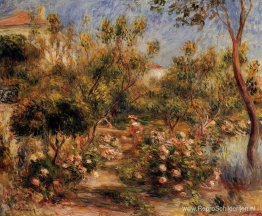 Jonge vrouw in een tuin Cagnes Jonge vrouw in een tuin Cagnes