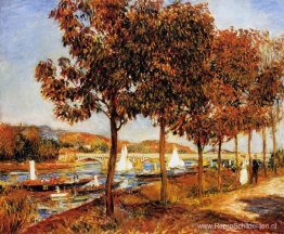 De brug bij Argenteuil in de herfst De brug bij Argenteuil in de herfst